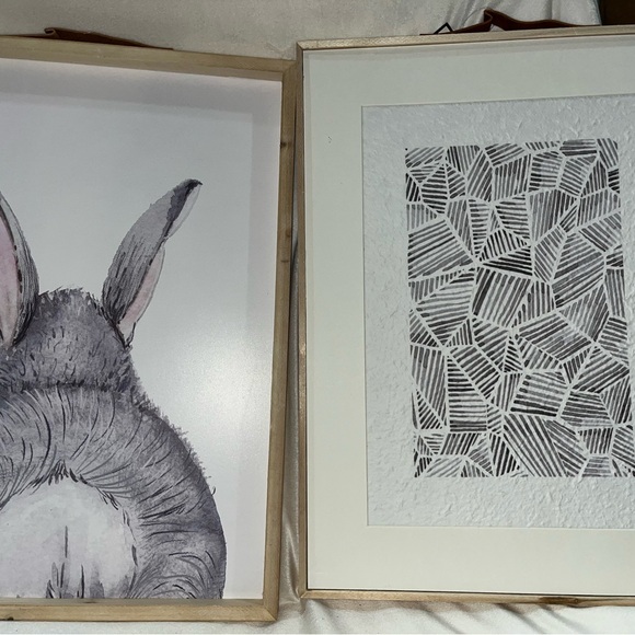 Framed Rabbit and Pattern Art Set - Picture 2 of 2